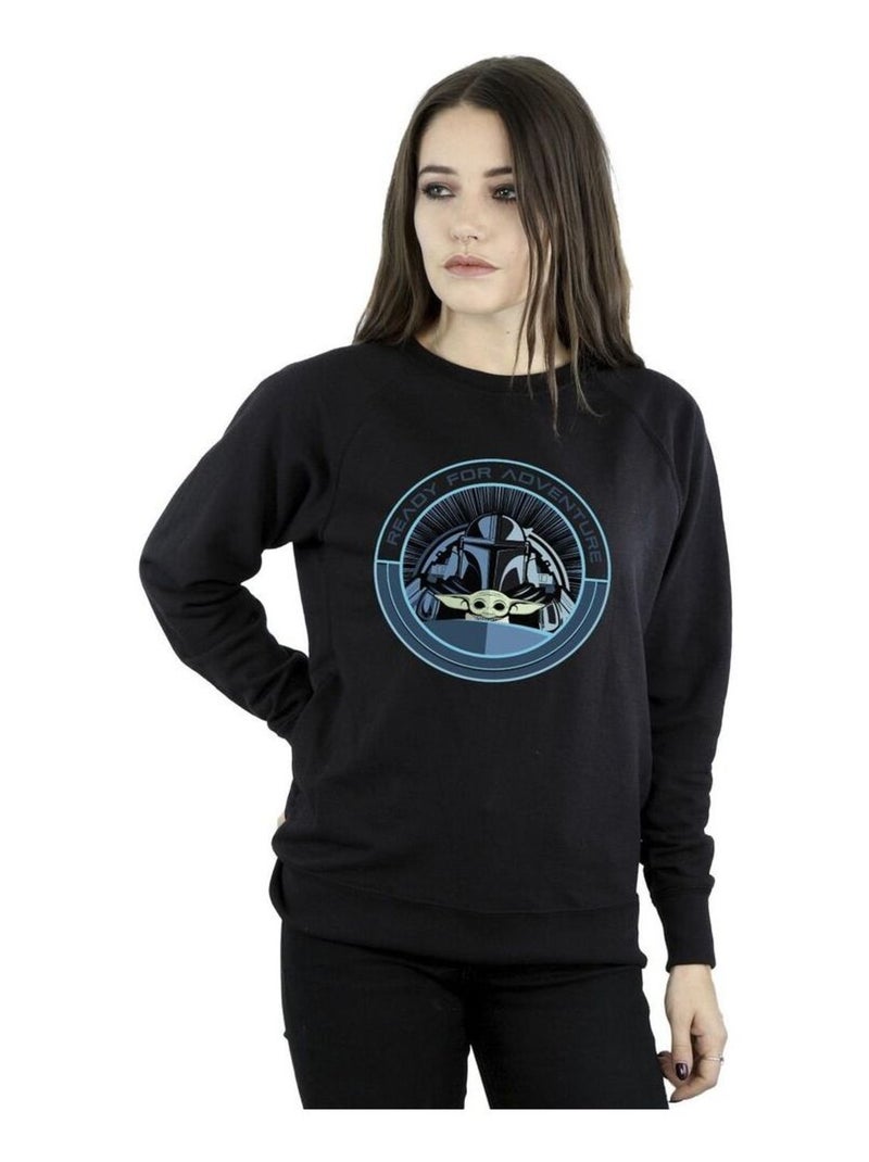 Star Wars - Sweat THE MANDALORIAN READY FOR ADVENTURE Noir - Kiabi