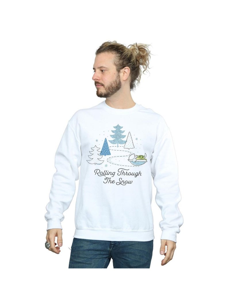Star Wars - Sweat THE MANDALORIAN ROLLING THROUGH THE SNOW Blanc - Kiabi