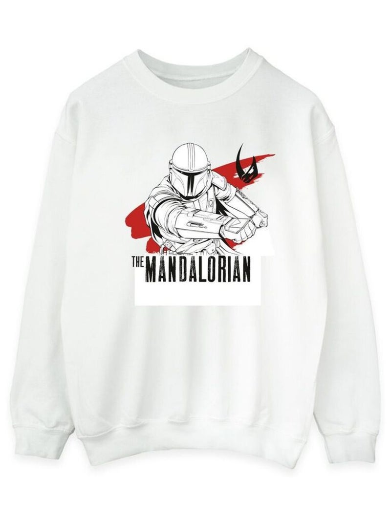 Star Wars - Sweat THE MANDALORIAN SHOOTS Blanc - Kiabi