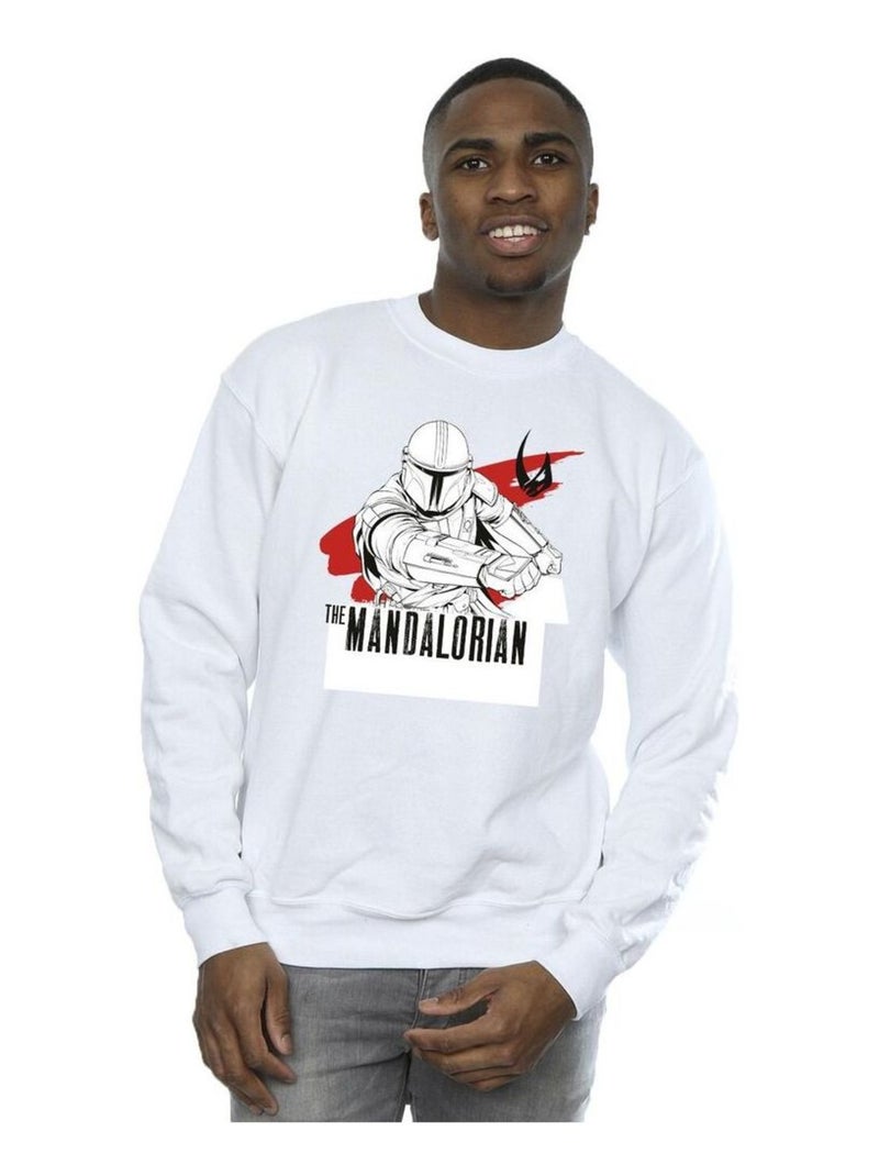 Star Wars - Sweat THE MANDALORIAN SHOOTS Blanc - Kiabi