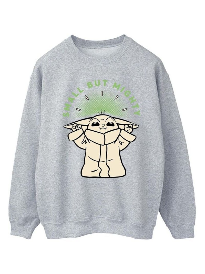 Star Wars - Sweat THE MANDALORIAN SMALL BUT MIGHTY Gris chiné - Kiabi
