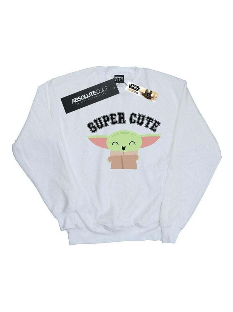 Star Wars - Sweat THE MANDALORIAN SUPER CUTE Blanc - Kiabi