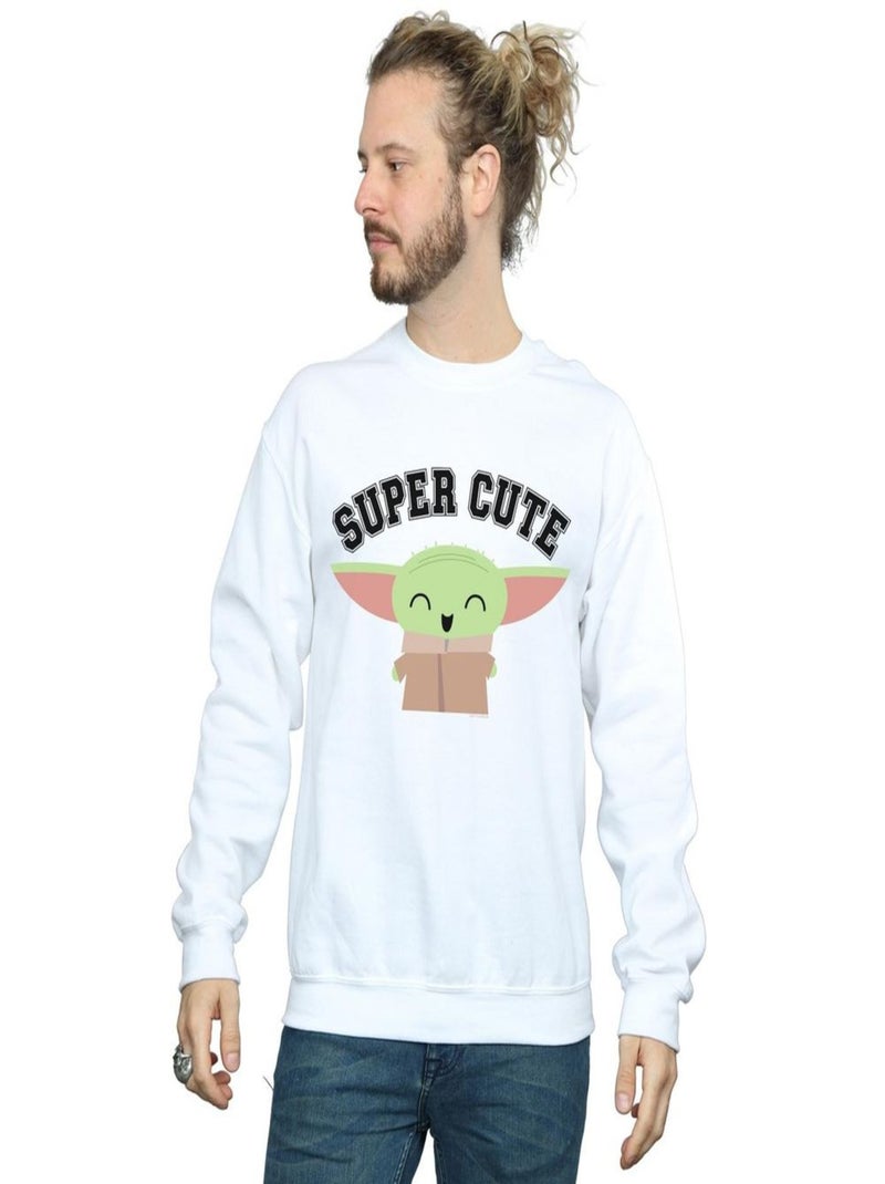 Star Wars - Sweat THE MANDALORIAN SUPER CUTE Blanc - Kiabi
