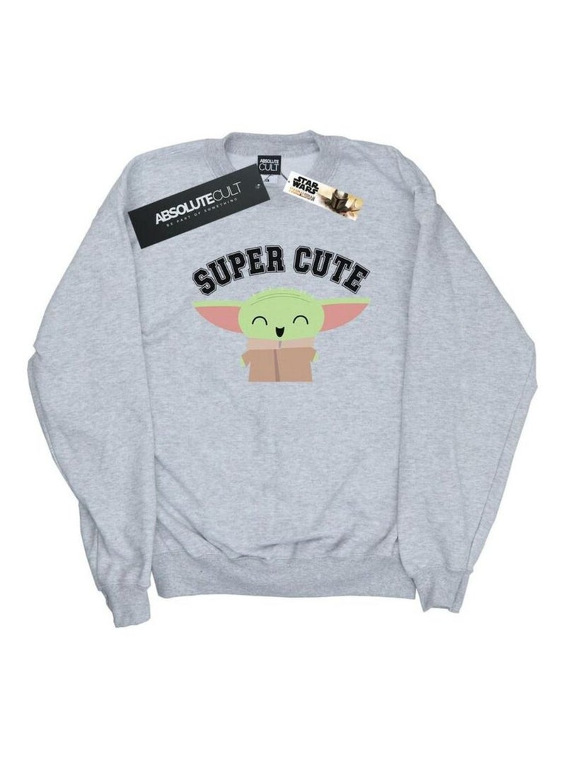 Star Wars - Sweat THE MANDALORIAN SUPER CUTE Gris chiné - Kiabi