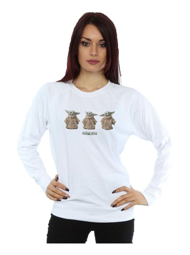 Star Wars - Sweat THE MANDALORIAN THE CHILD Blanc - Kiabi