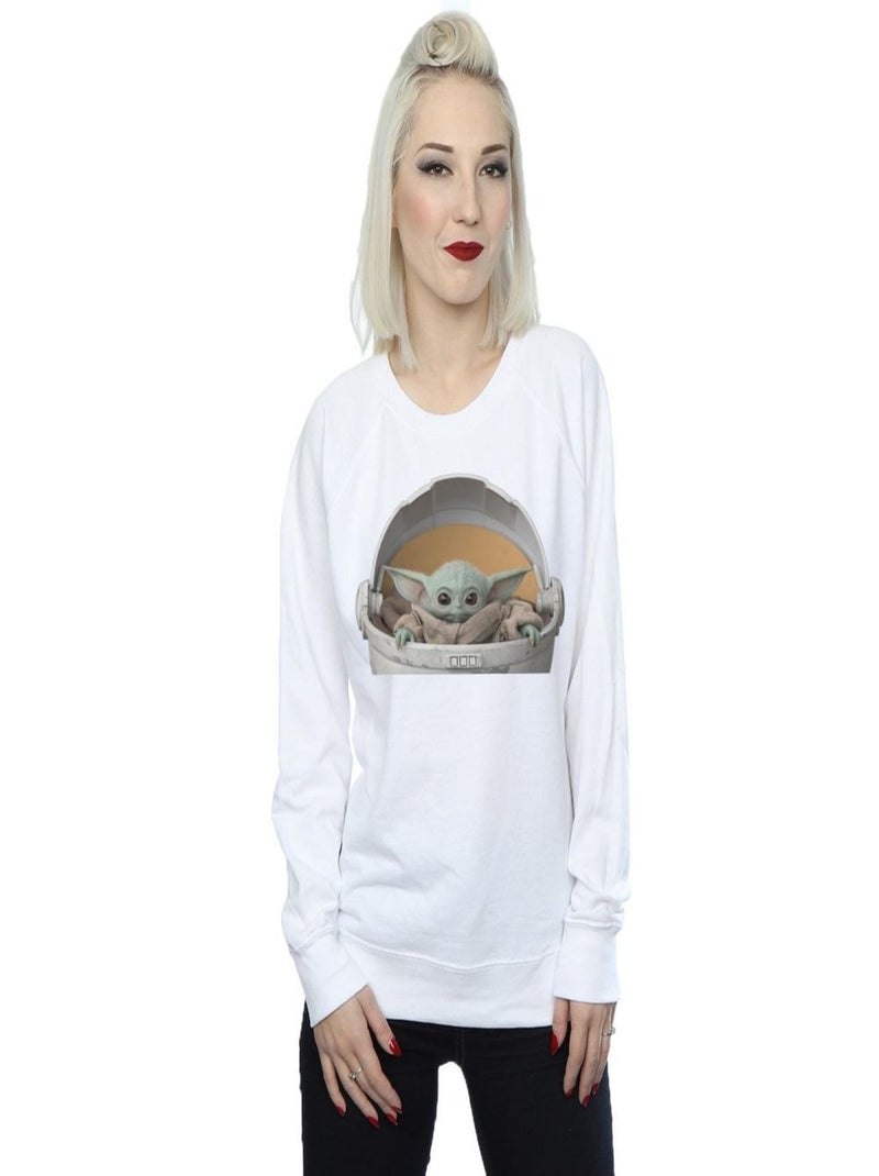 Star Wars - Sweat THE MANDALORIAN THE CHILD Blanc - Kiabi
