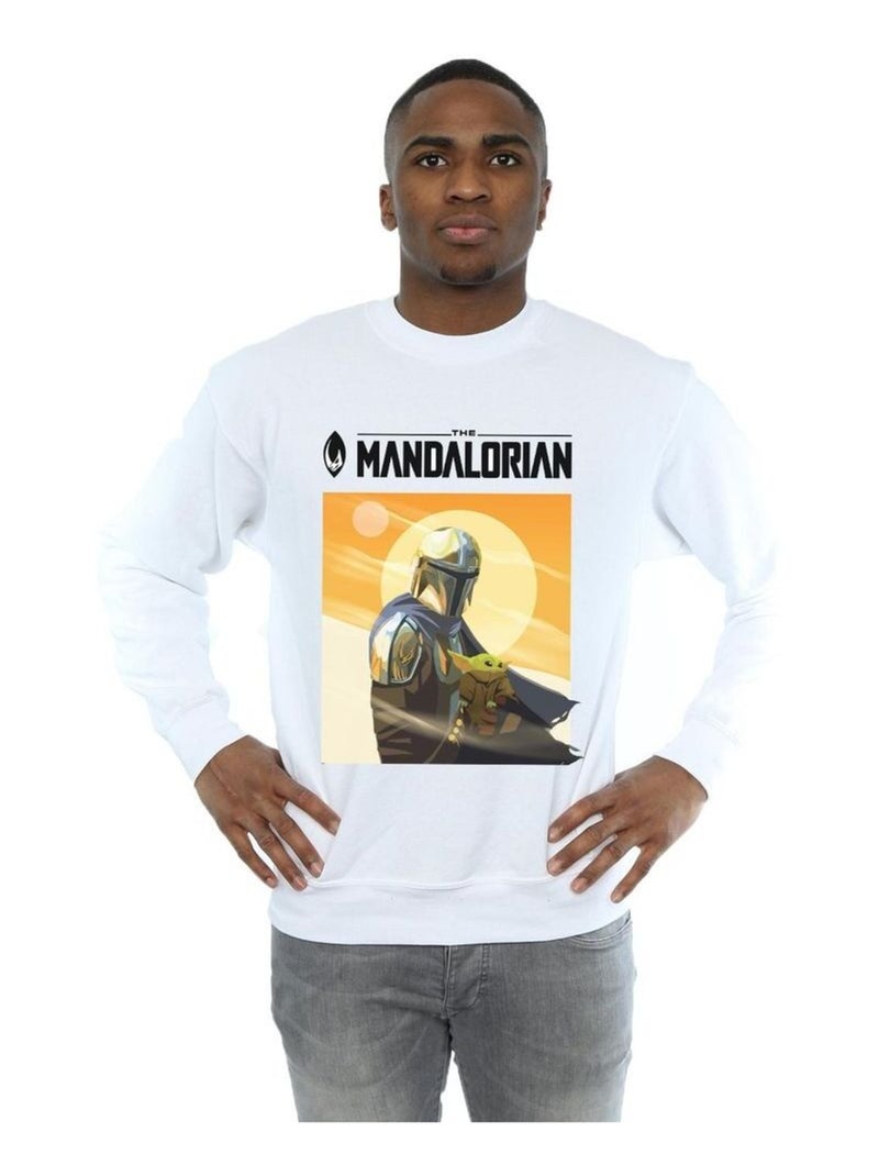 Star Wars - Sweat THE MANDALORIAN THE CHILD Blanc - Kiabi