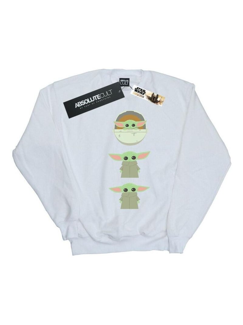 Star Wars - Sweat THE MANDALORIAN THE CHILD Blanc - Kiabi