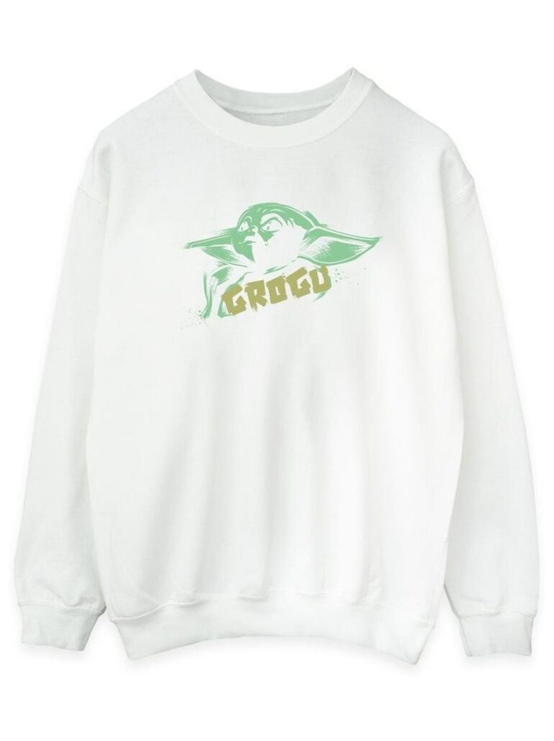 Star Wars - Sweat THE MANDALORIAN THE CHILD Blanc - Kiabi