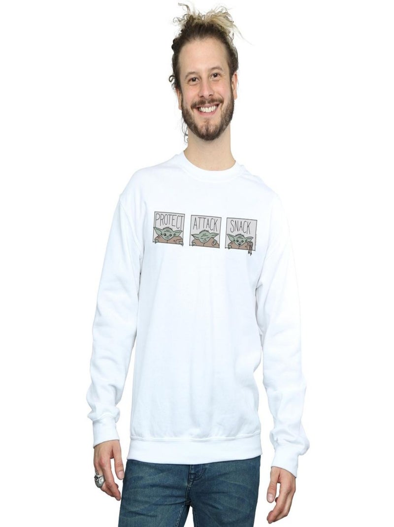 Star Wars - Sweat THE MANDALORIAN THE CHILD Blanc - Kiabi