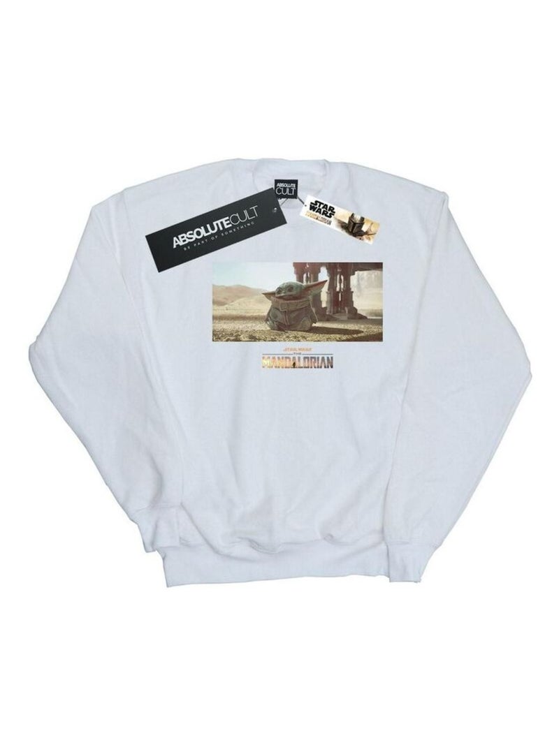 Star Wars - Sweat THE MANDALORIAN THE CHILD Blanc - Kiabi