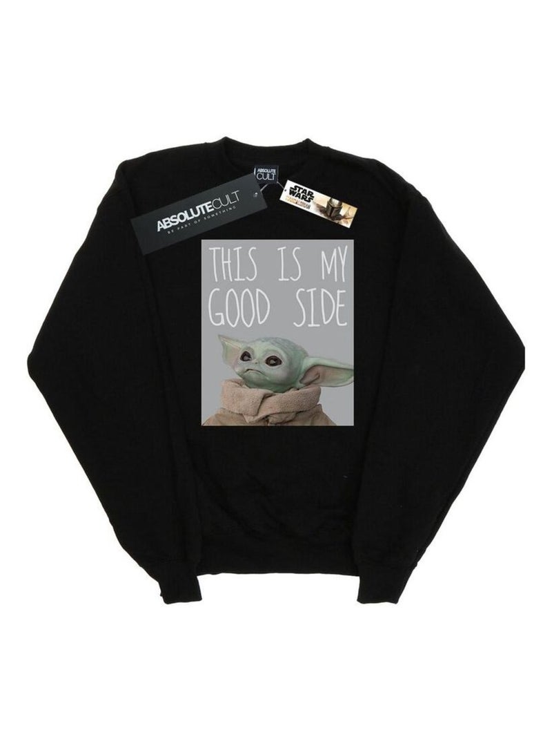 Star Wars - Sweat THE MANDALORIAN THE CHILD GOOD SIDE Noir - Kiabi