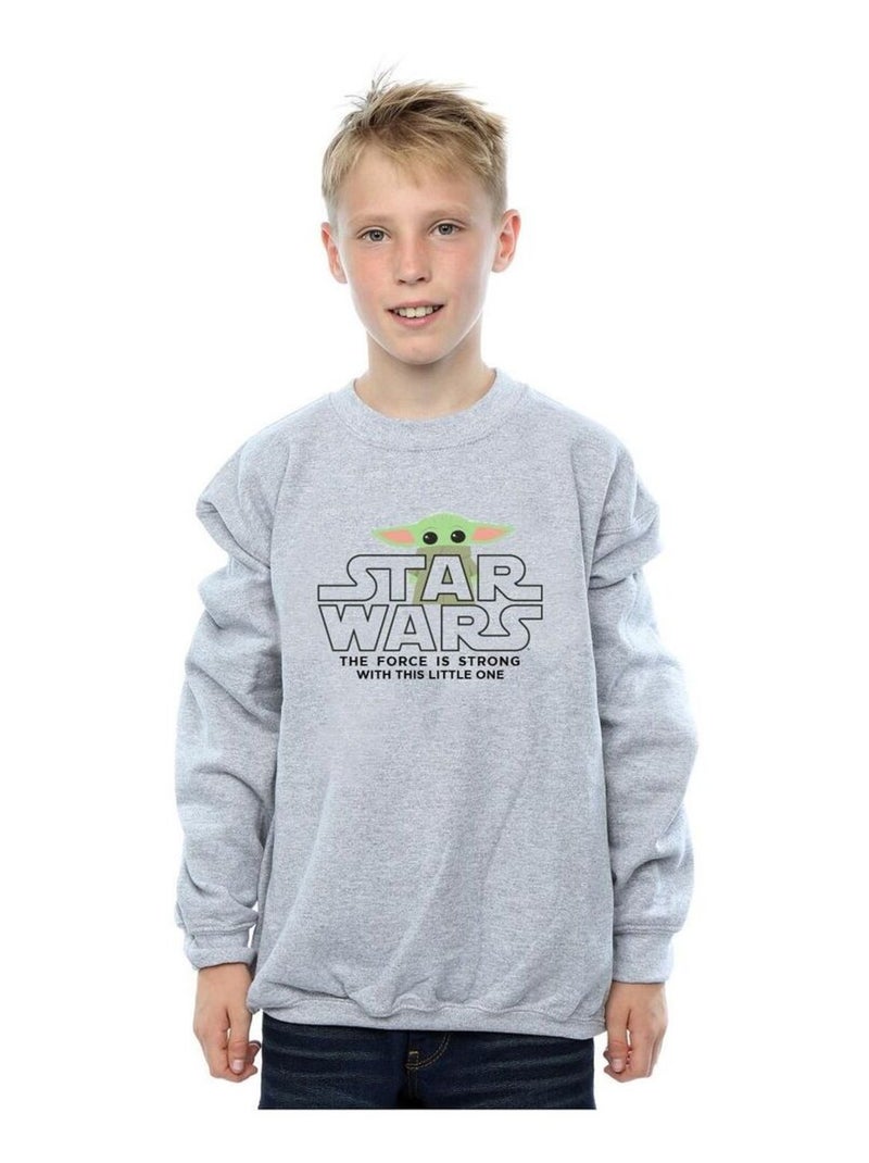 Star Wars - Sweat THE MANDALORIAN THE CHILD STRONG Gris chiné - Kiabi