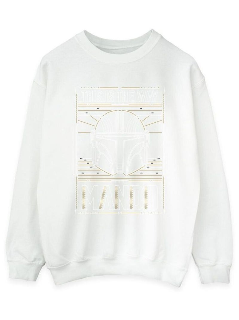 Star Wars - Sweat THE MANDALORIAN THE WAY Blanc - Kiabi