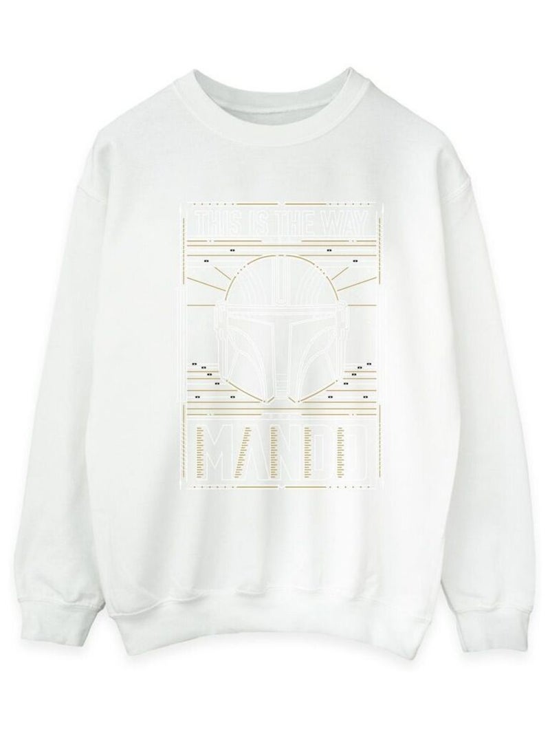 Star Wars - Sweat THE MANDALORIAN THE WAY Blanc - Kiabi