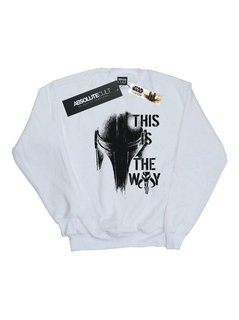Star Wars - Sweat THE MANDALORIAN THE WAY Blanc - Kiabi