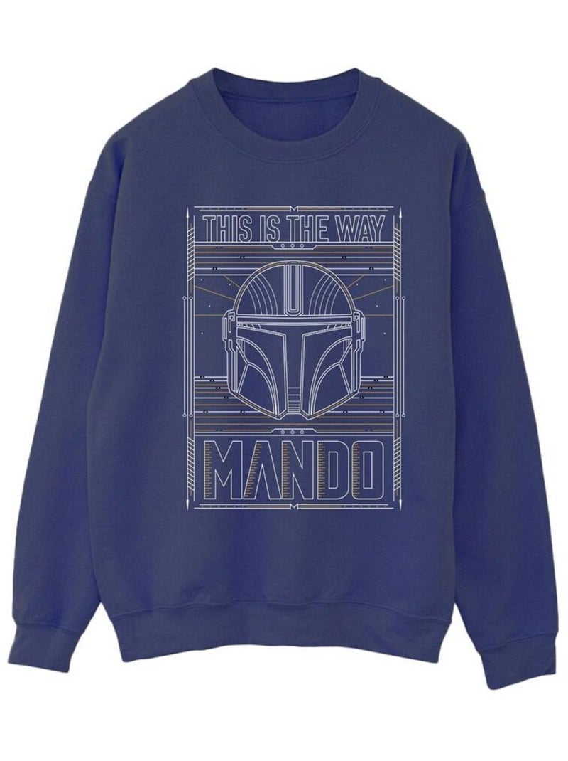 Star Wars - Sweat THE MANDALORIAN THE WAY Bleu marine - Kiabi