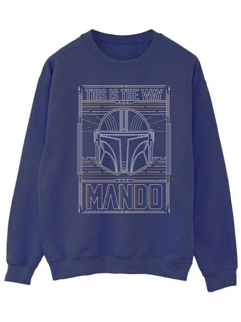 Star Wars - Sweat THE MANDALORIAN THE WAY Bleu marine - Kiabi