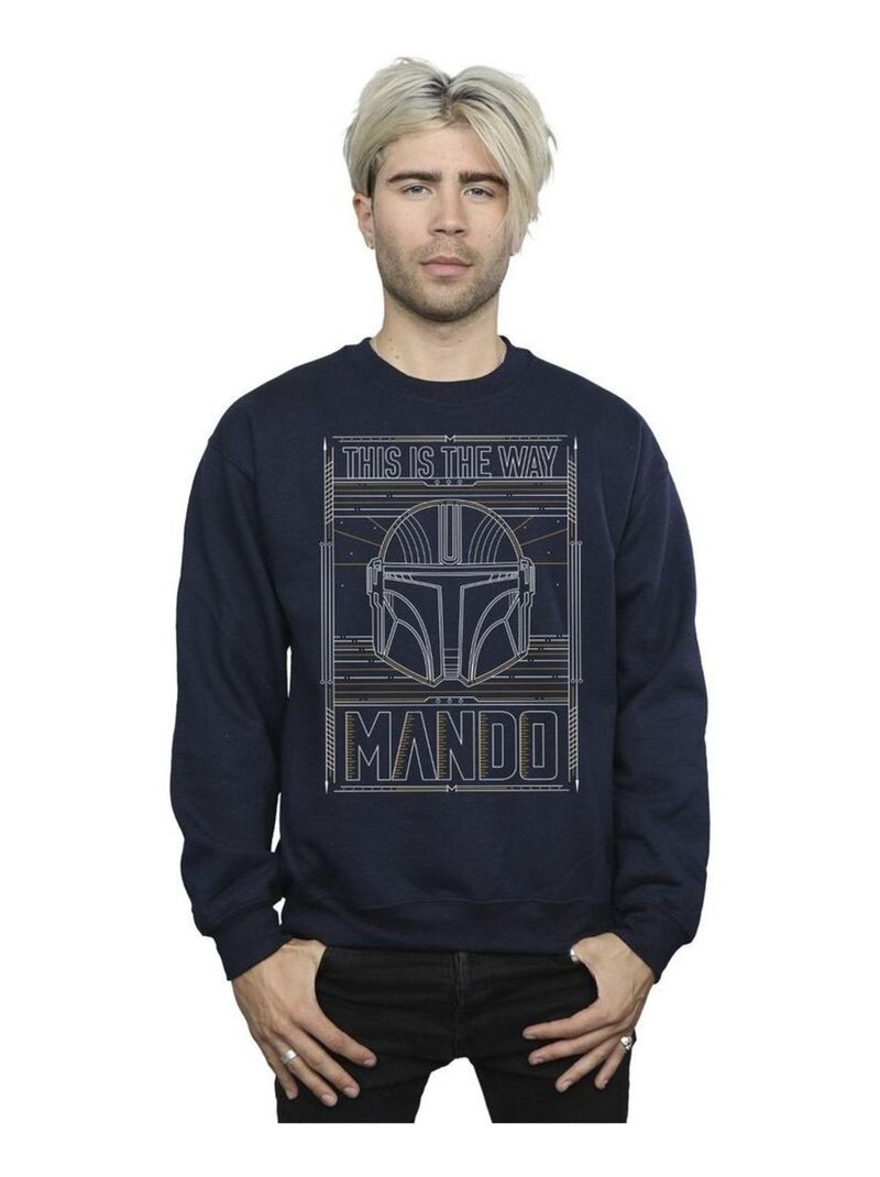 Star Wars - Sweat THE MANDALORIAN THE WAY Bleu marine - Kiabi