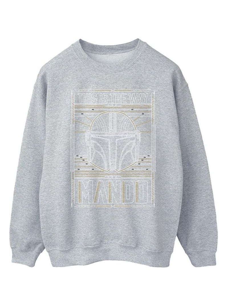 Star Wars - Sweat THE MANDALORIAN THE WAY Gris chiné - Kiabi
