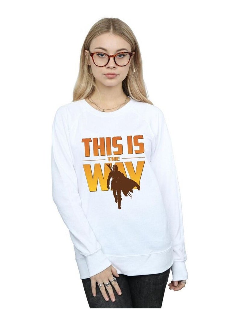 Star Wars - Sweat THE MANDALORIAN THIS IS THE WAY Blanc - Kiabi