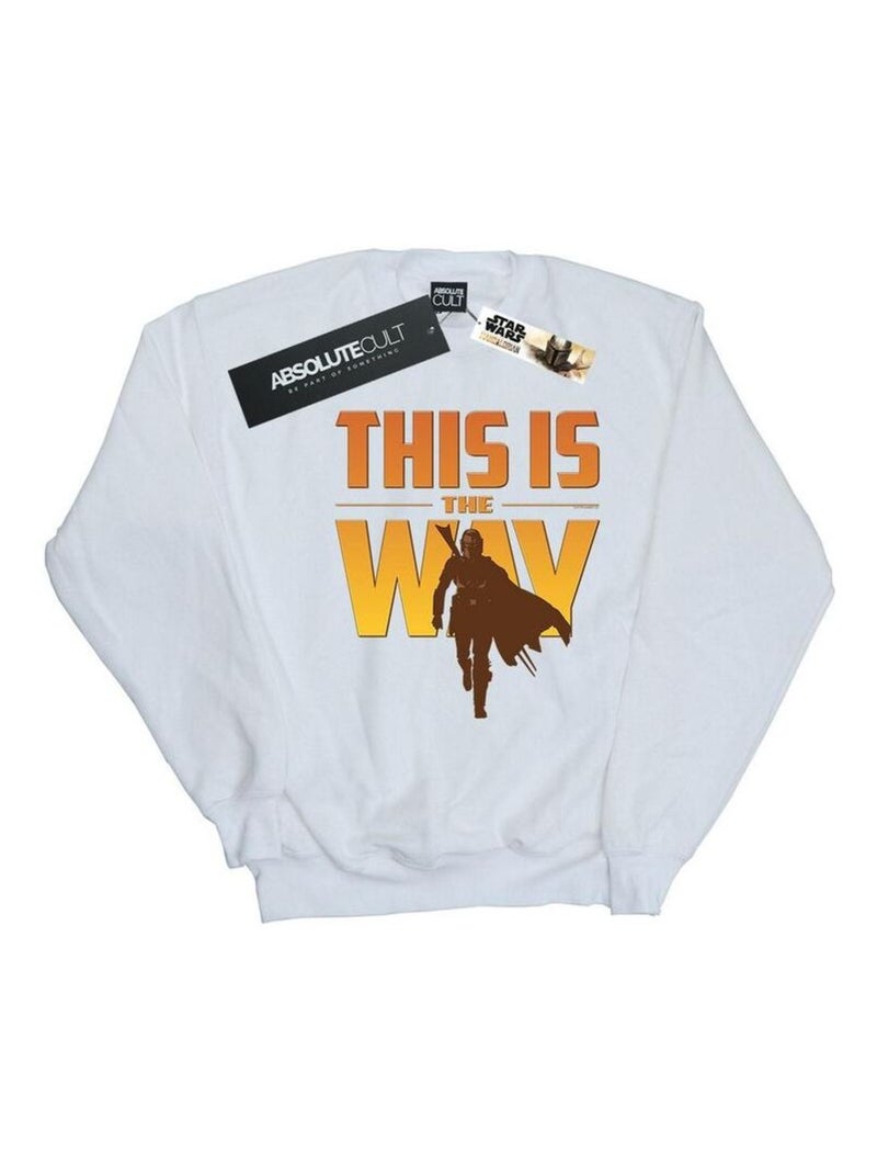 Star Wars - Sweat THE MANDALORIAN THIS IS THE WAY Blanc - Kiabi