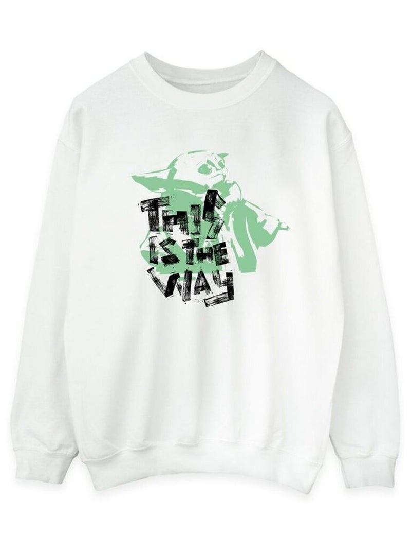 Star Wars - Sweat THE MANDALORIAN THIS IS THE WAY Blanc - Kiabi