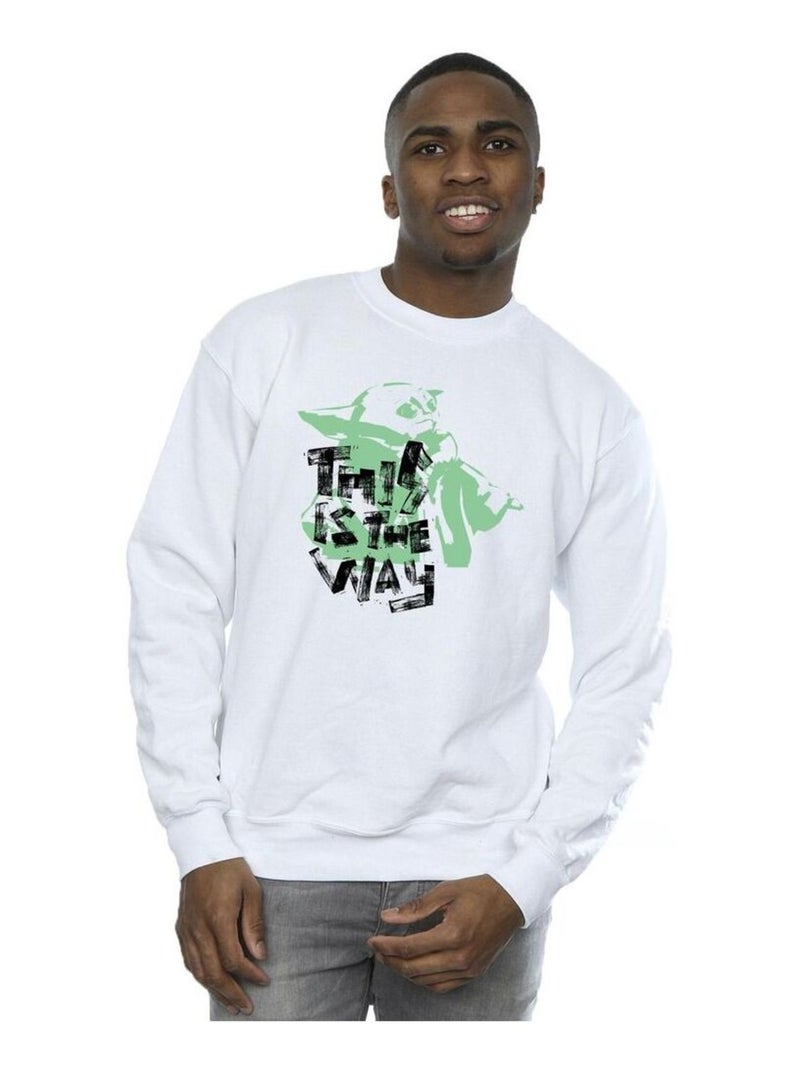 Star Wars - Sweat THE MANDALORIAN THIS IS THE WAY Blanc - Kiabi