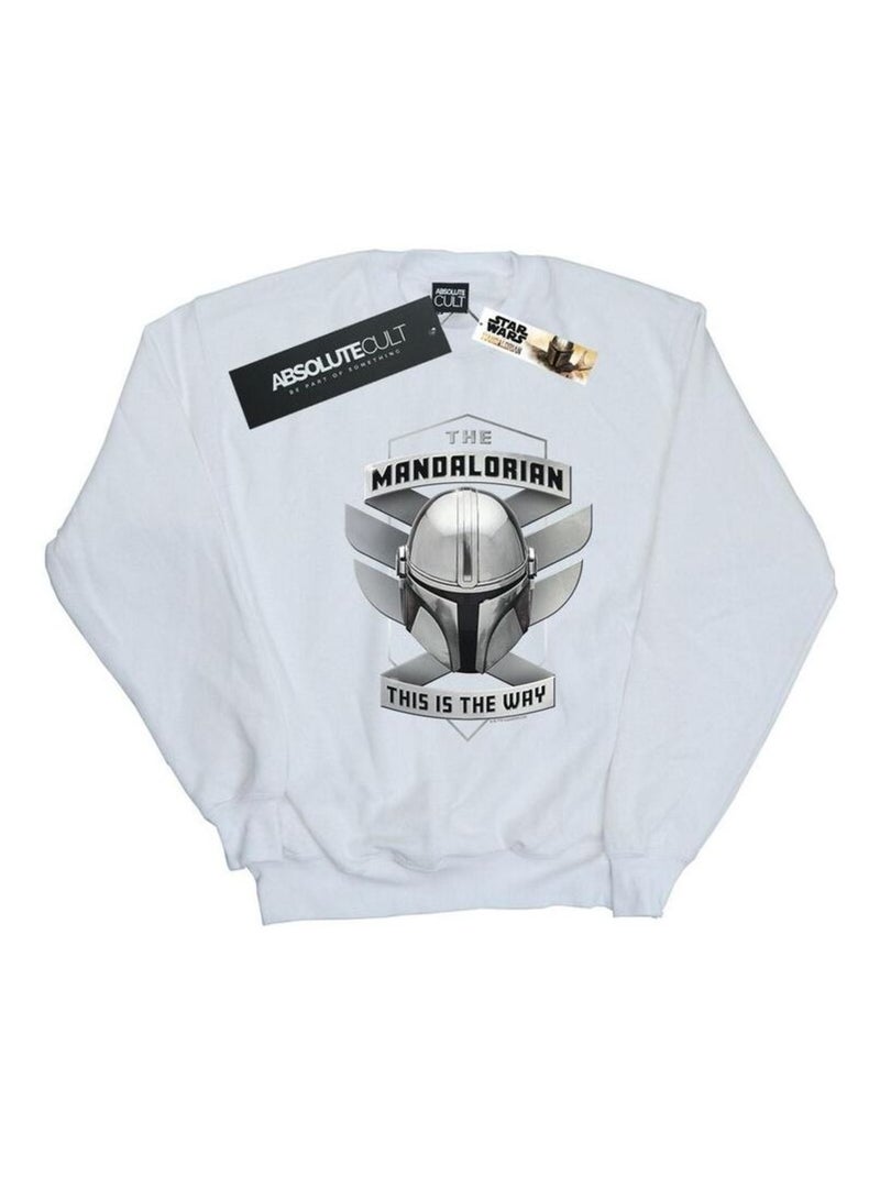 Star Wars - Sweat THE MANDALORIAN THIS IS THE WAY Blanc - Kiabi