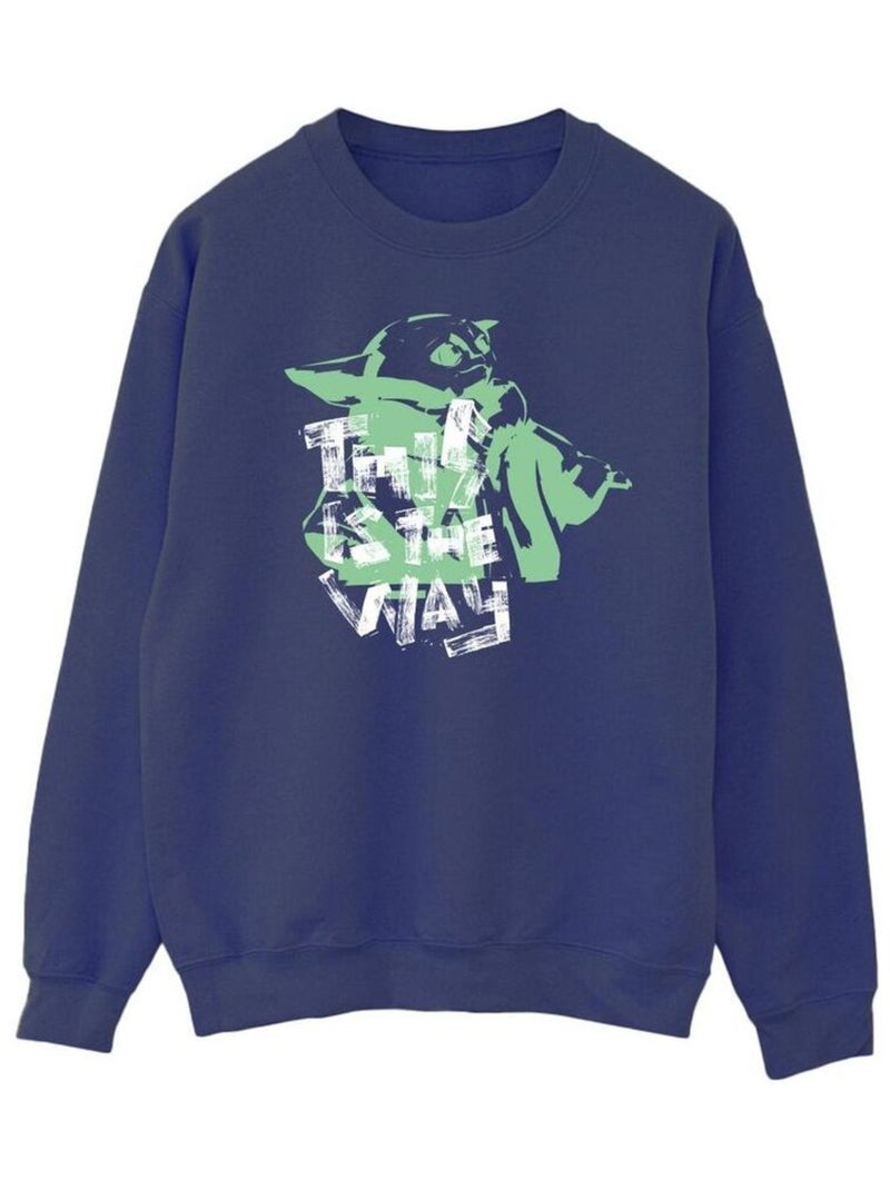 Star Wars - Sweat THE MANDALORIAN THIS IS THE WAY Bleu marine - Kiabi