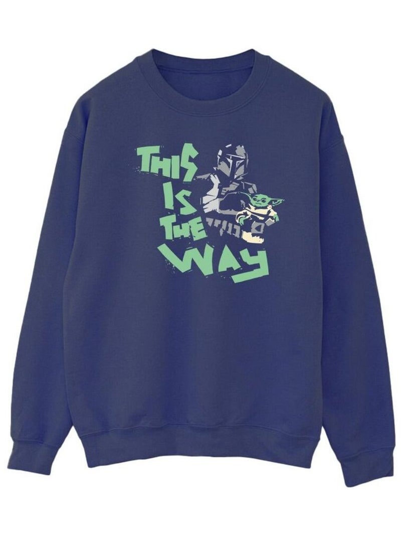 Star Wars - Sweat THE MANDALORIAN THIS IS THE WAY Bleu marine - Kiabi
