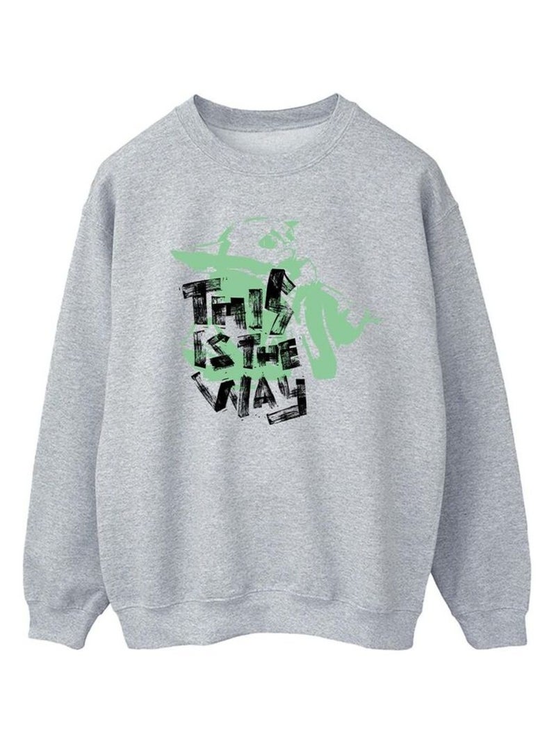Star Wars - Sweat THE MANDALORIAN THIS IS THE WAY Gris chiné - Kiabi