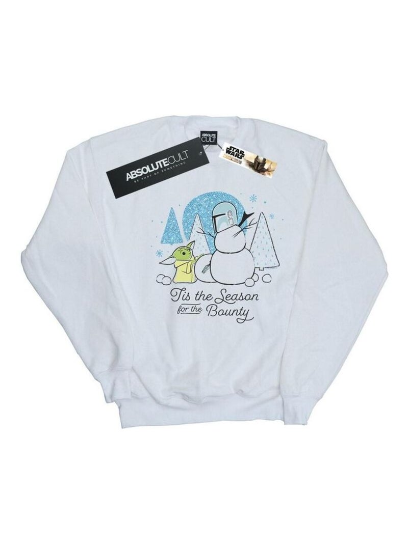 Star Wars - Sweat THE MANDALORIAN TIS THE SEASON Blanc - Kiabi