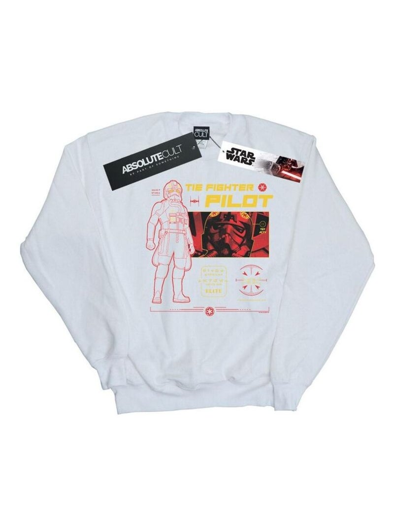 Star Wars - Sweat TIE FIGHTER PILOT Blanc - Kiabi