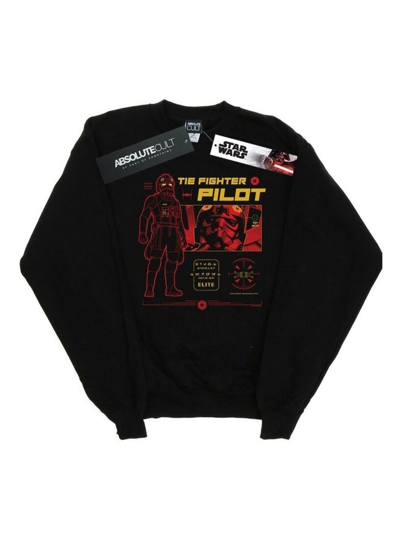 Star Wars - Sweat TIE FIGHTER PILOT Noir - Kiabi