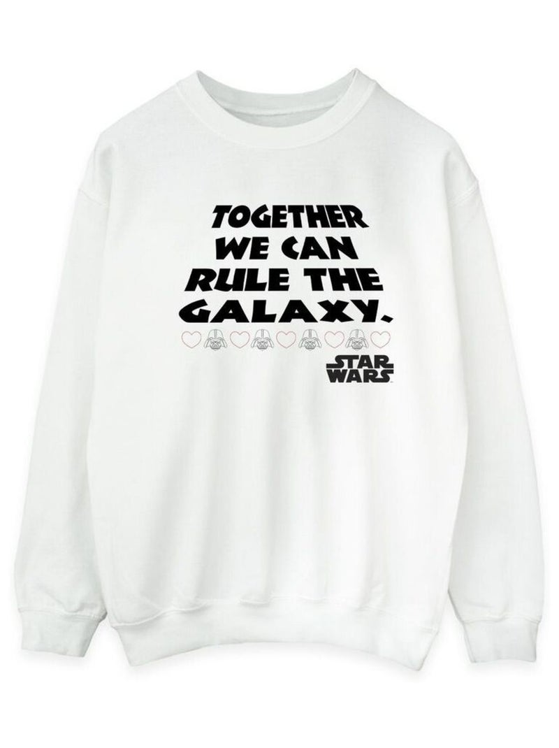 Star Wars - Sweat TOGETHER WE CAN RULE THE GALAXY Blanc - Kiabi