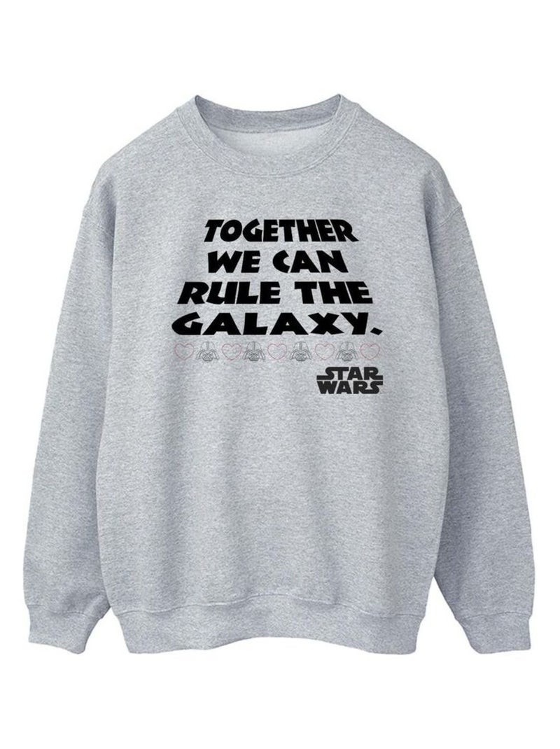 Star Wars - Sweat TOGETHER WE CAN RULE THE GALAXY Gris chiné - Kiabi