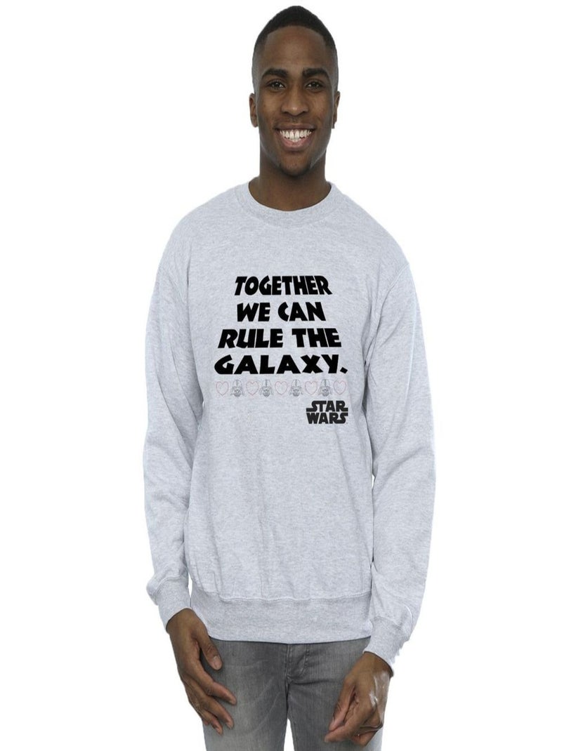 Star Wars - Sweat TOGETHER WE CAN RULE THE GALAXY Gris chiné - Kiabi