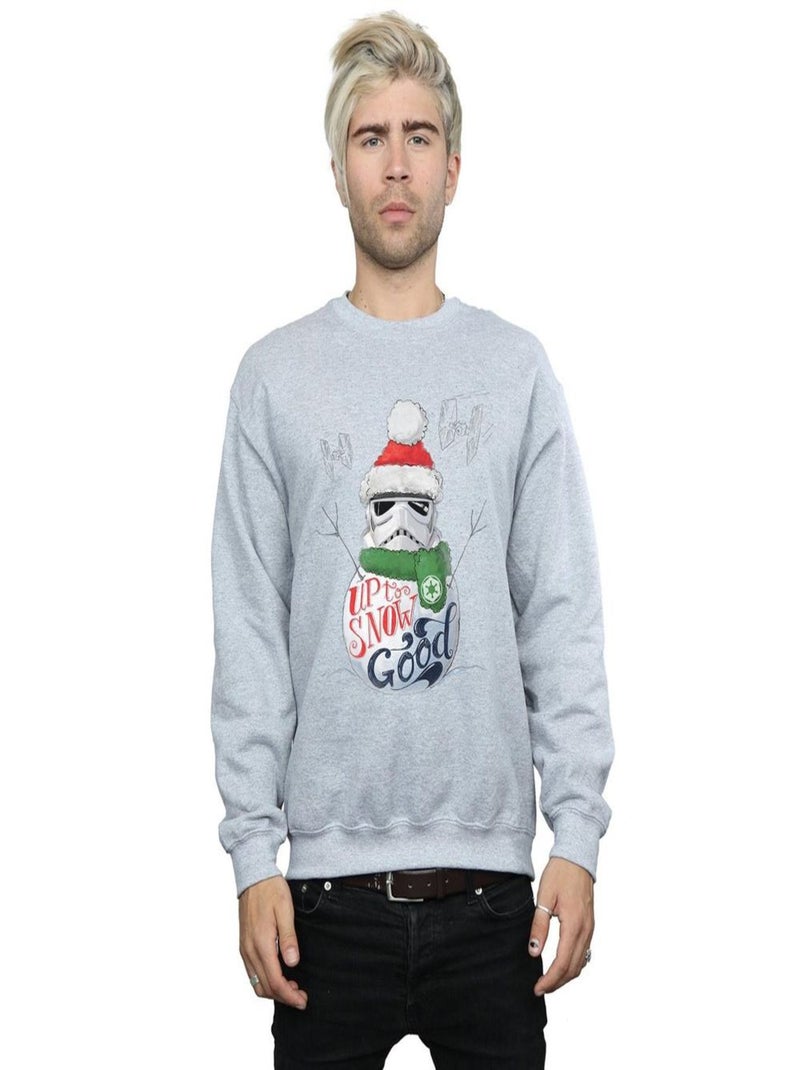 Star Wars - Sweat UP TO SNOW GOOD Gris chiné - Kiabi