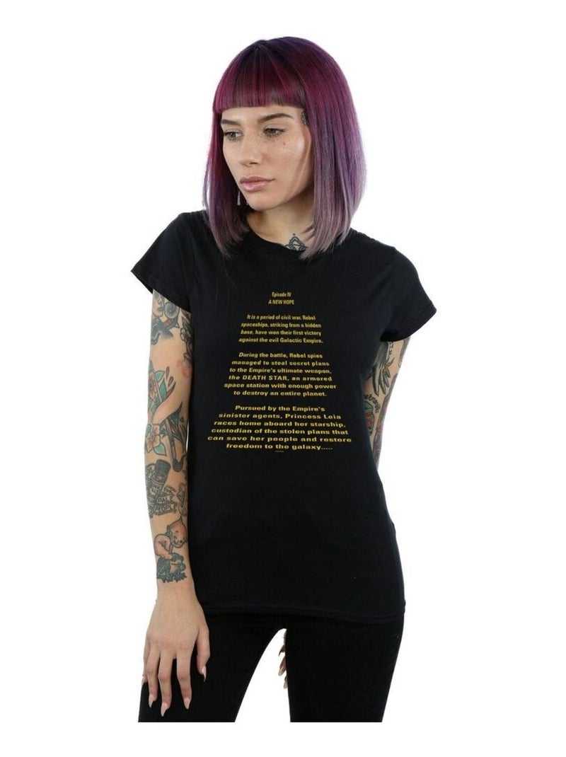 Star Wars - T-shirt A NEW HOPE OPENING CRAWL Noir - Kiabi