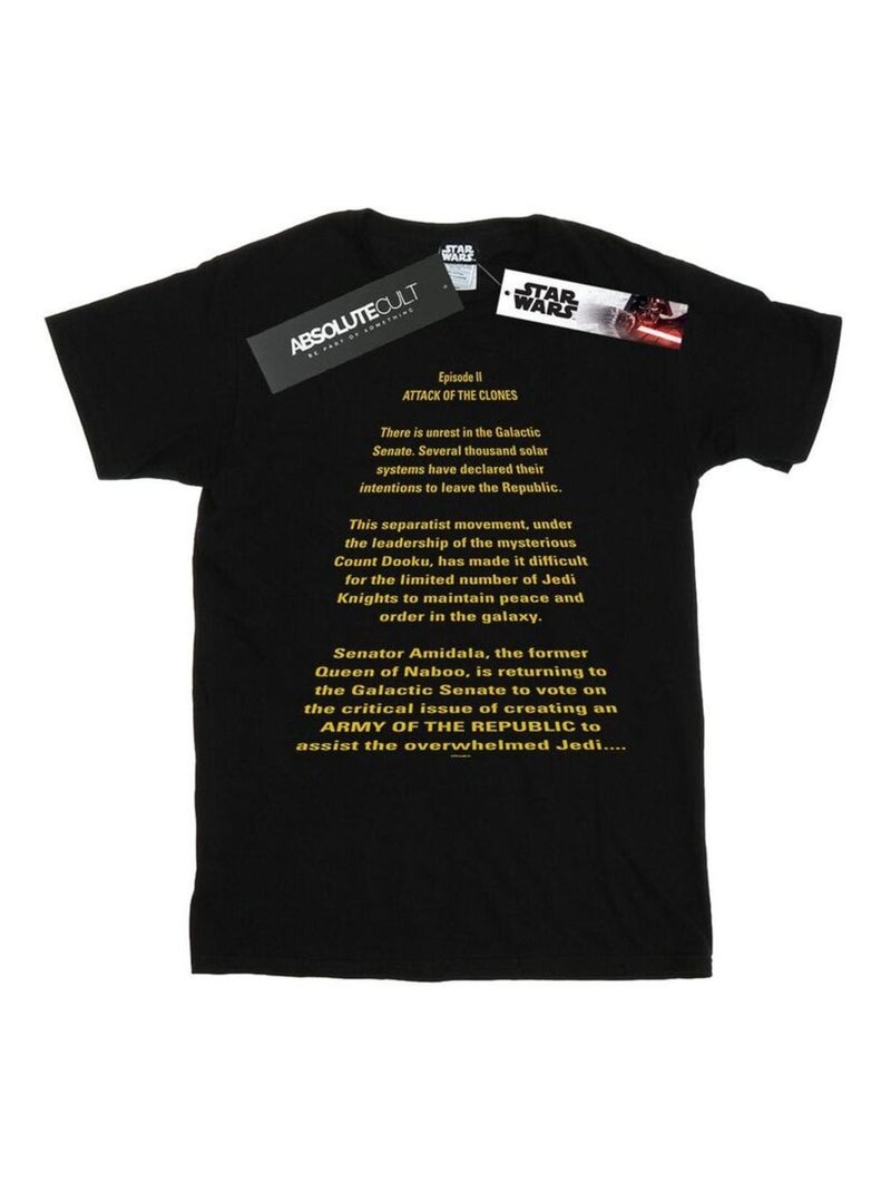 Star Wars - T-shirt ATTACK OF THE CLONES OPENING CRAWL Noir - Kiabi