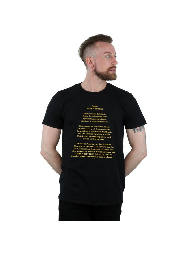 Star Wars - T-shirt ATTACK OF THE CLONES OPENING CRAWL Noir - Kiabi