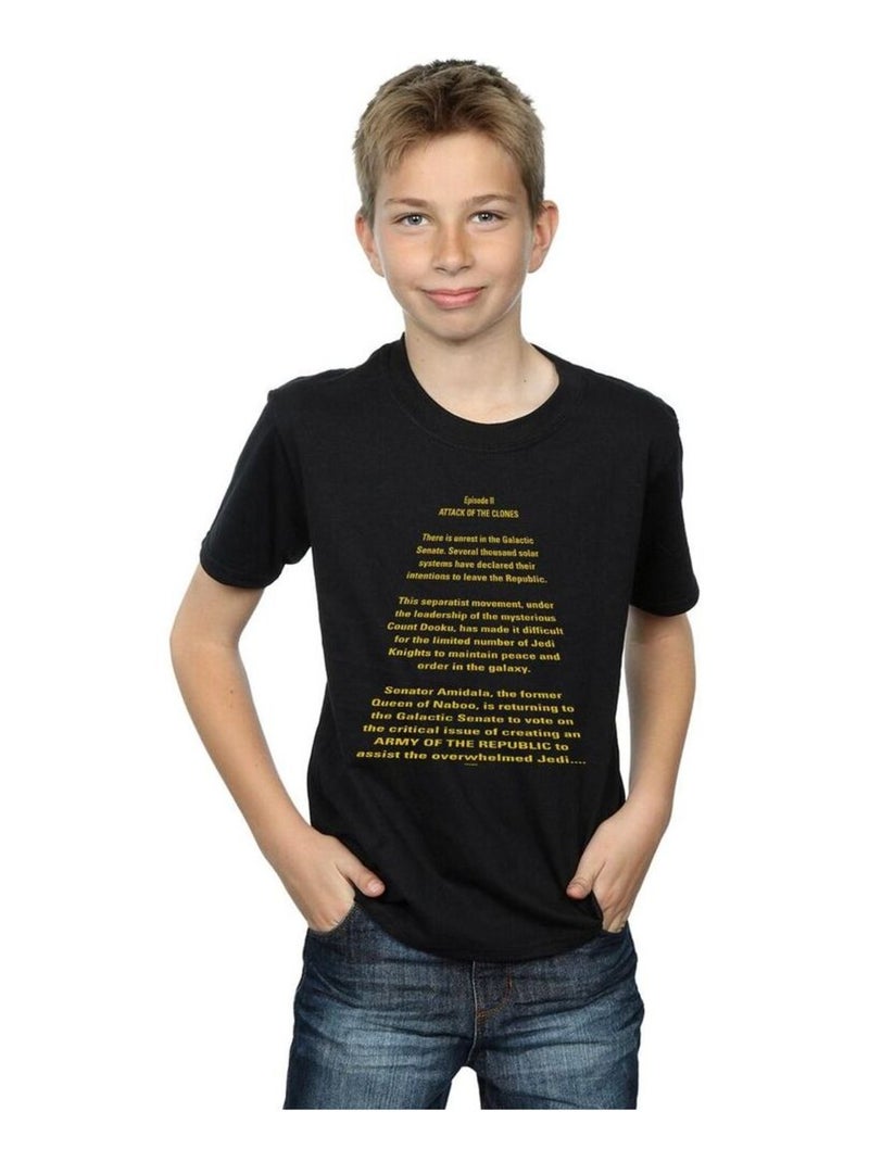 Star Wars - T-shirt ATTACK OF THE CLONES OPENING CRAWL Noir - Kiabi