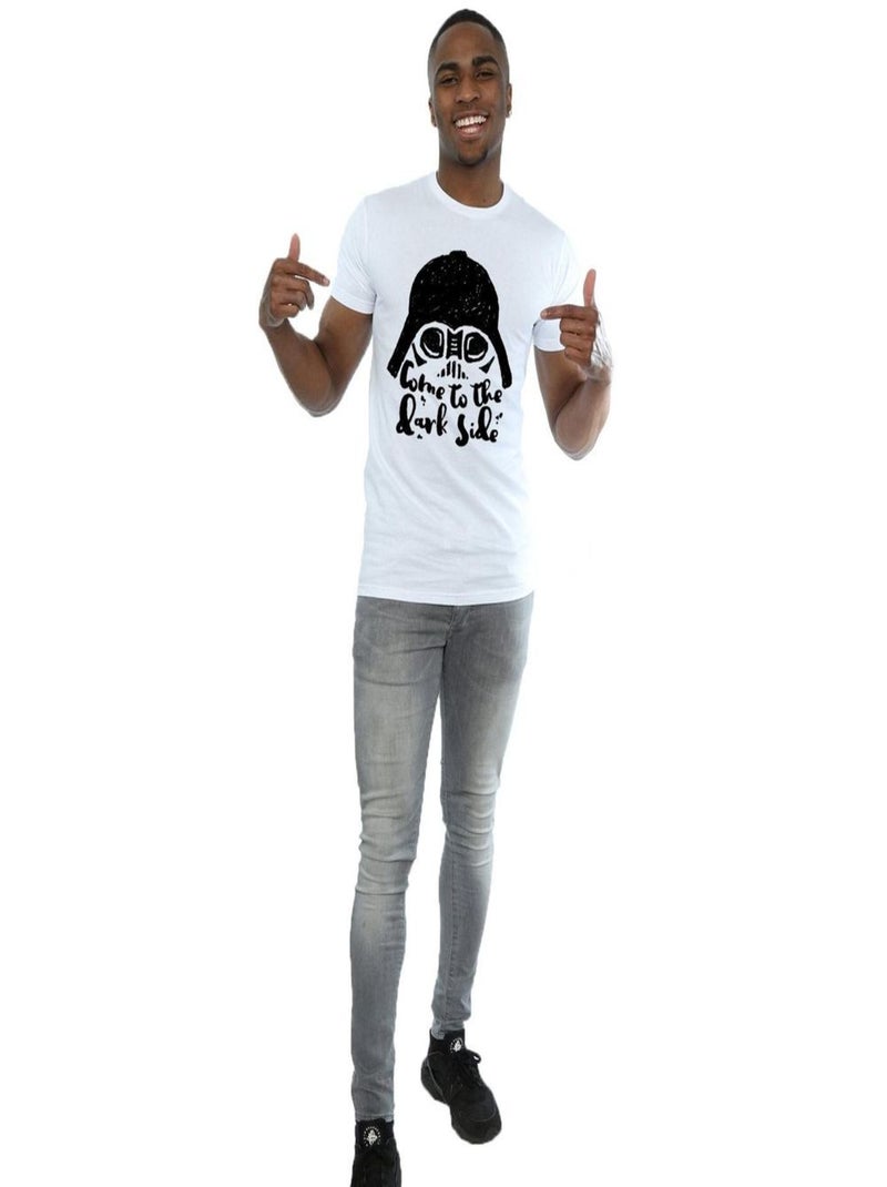 Star Wars - T-shirt COME TO THE DARK SIDE Blanc - Kiabi