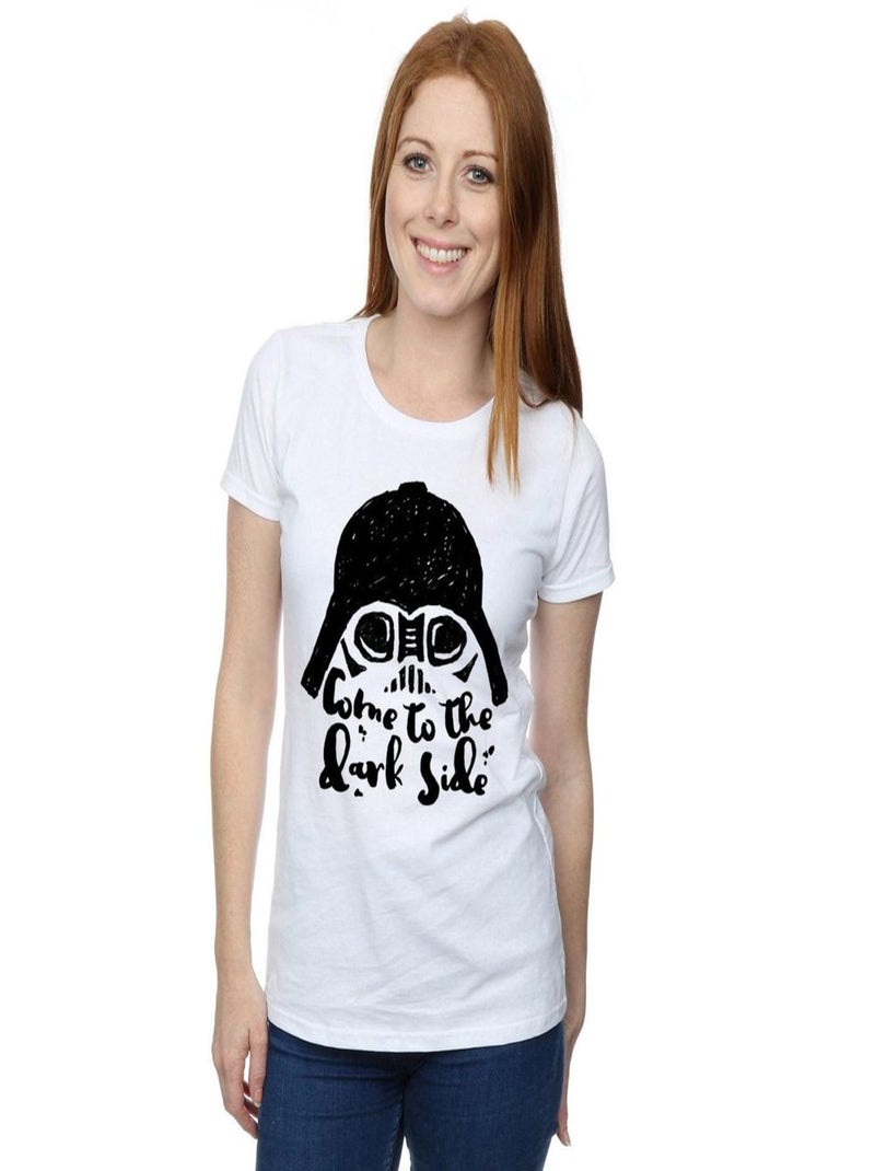 Star Wars - T-shirt COME TO THE DARK SIDE Blanc - Kiabi