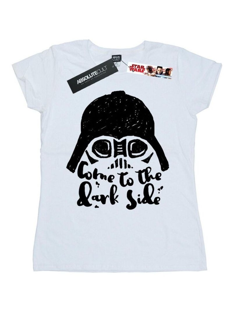 Star Wars - T-shirt COME TO THE DARK SIDE Blanc - Kiabi