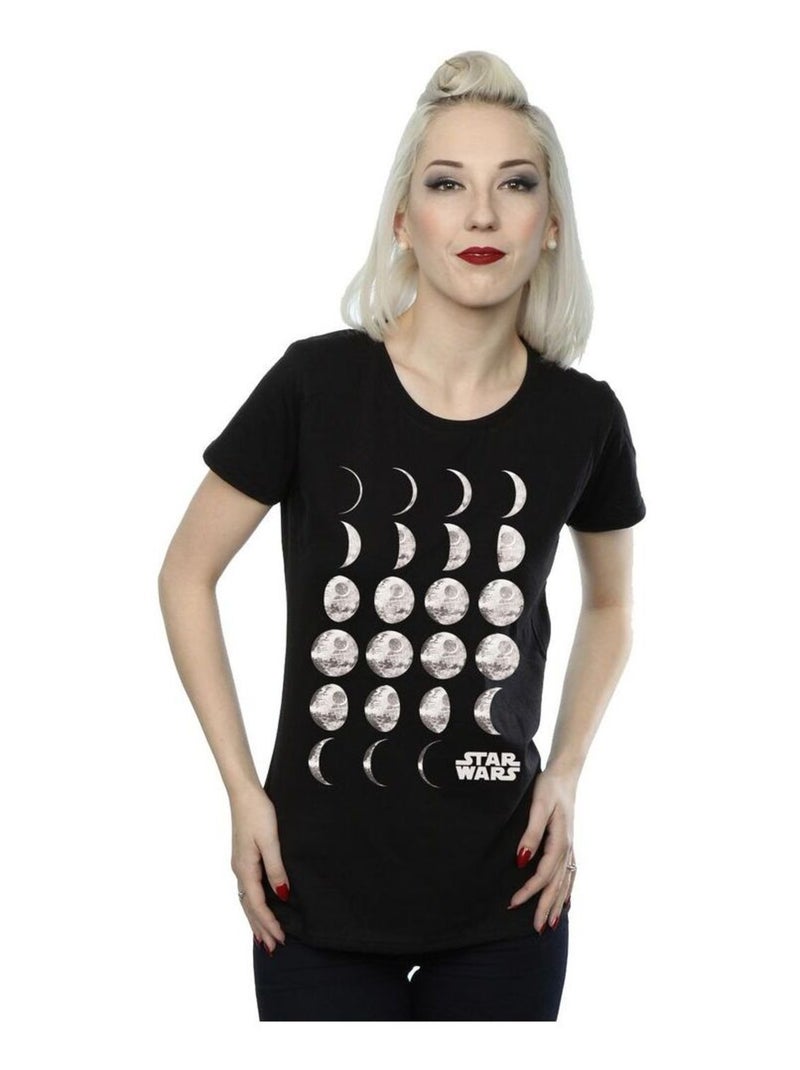 Star Wars - T-shirt DEATH STAR MOON PHASES Noir - Kiabi
