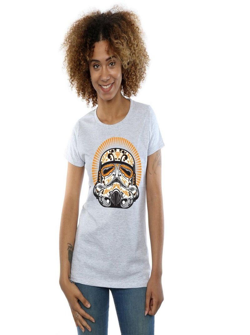 Star Wars - T-shirt DIA DE LOS MUERTOS Gris chiné - Kiabi