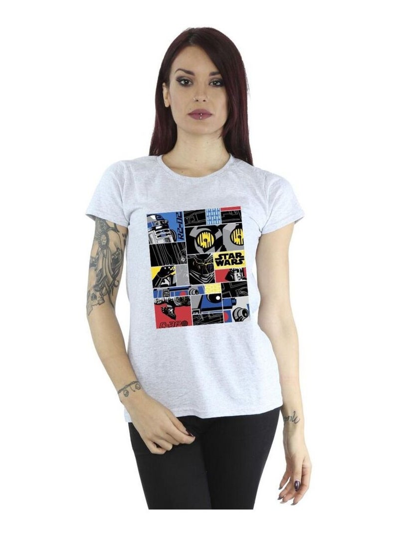 Star Wars - T-shirt DROID Gris chiné - Kiabi