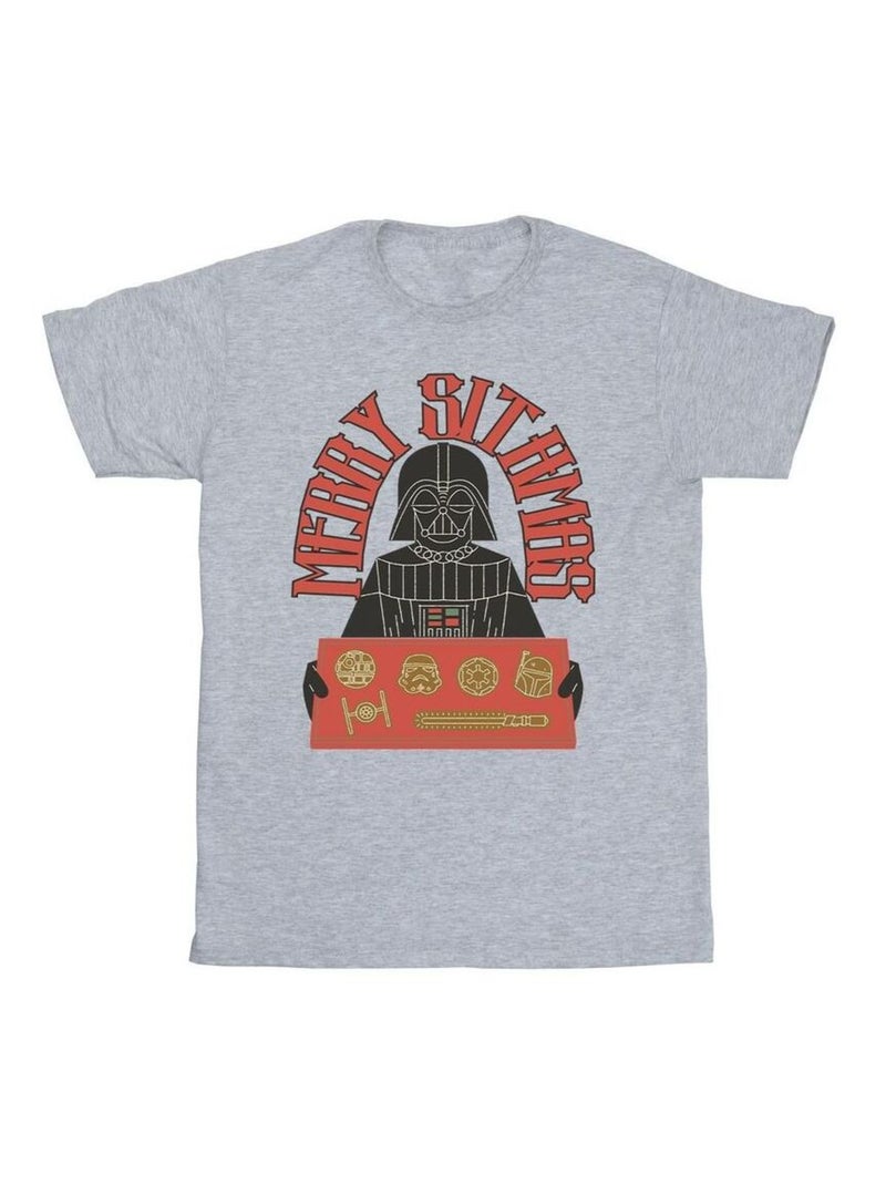 Star Wars - T-shirt EPISODE IV: A NEW HOPE MERRY SITHMAS Gris chiné - Kiabi